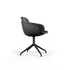 Chair no. One S2 Terra Black swivel chair with aluminum base and black leather upholstery.