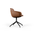 Chair no. One S2 Terra Black swivel chair with leather upholstery and aluminum base without return swivel