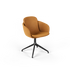 Chair no. One S2 Luna Sandstone with swivel base in aluminum, upholstered in SPOOR leather, indoor dining chair.