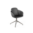 Chair no. One S2 in Terra Black leather with polished aluminum swivel base without return swing.