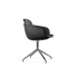 Chair no. One S2 Polished Swivel i Terra Black med polert aluminium dreiefot og lærpolstring.