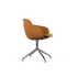 Chair no. One S2 with Luna Sandstone leather upholstery and polished aluminum swivel base.