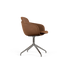 Chair no. One S2 with Luna Sandstone leather upholstery and polished aluminum swivel base.