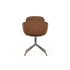 Chair no. One S2 Luna Sandstone with polished aluminum swivel base and leather upholstery.