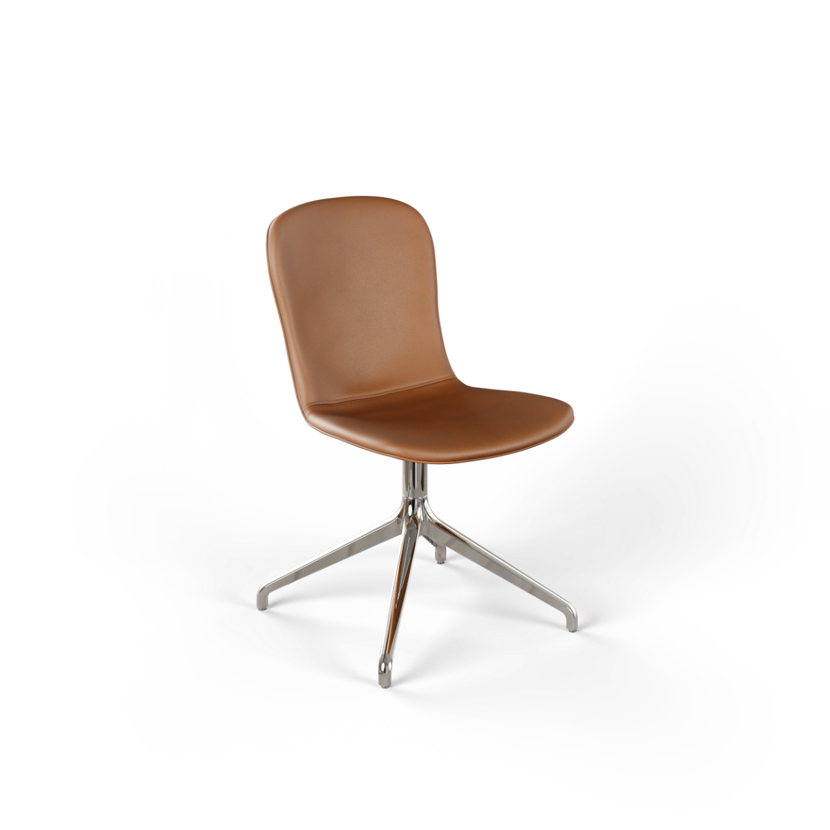 Chair no. One S1 spisestol i Terra Safari med polert aluminium dreiefot uten retursving.