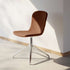 Chair no. One S1 swivel chair in Luna Sandstone with polished aluminum base and leather upholstery