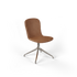 Chair no. One S1 spisestol i Luna Walnut med polert aluminium dreiefot og retursving, innendørs bruk.
