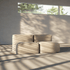 Soft Sofa Indoor 2-seter sofa i mykt Teddy Brown stoff med modulær design og uten ramme.