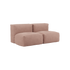 Soft Sofa Indoor 2-seter i rosa corduroy stoff med myk, modulær design og lav høyde.