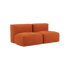 Soft Sofa Indoor 2-seter sofa i oransje jaquard stoff med myk, modulbasert design.