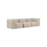 Soft Sofa Indoor 3-seters sofa i beige corduroy uten puff, modulbasert og myk design.