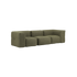 Soft Sofa Indoor 3-seter sofa i olivengrønn corduroy uten puff, modulær og myk design.