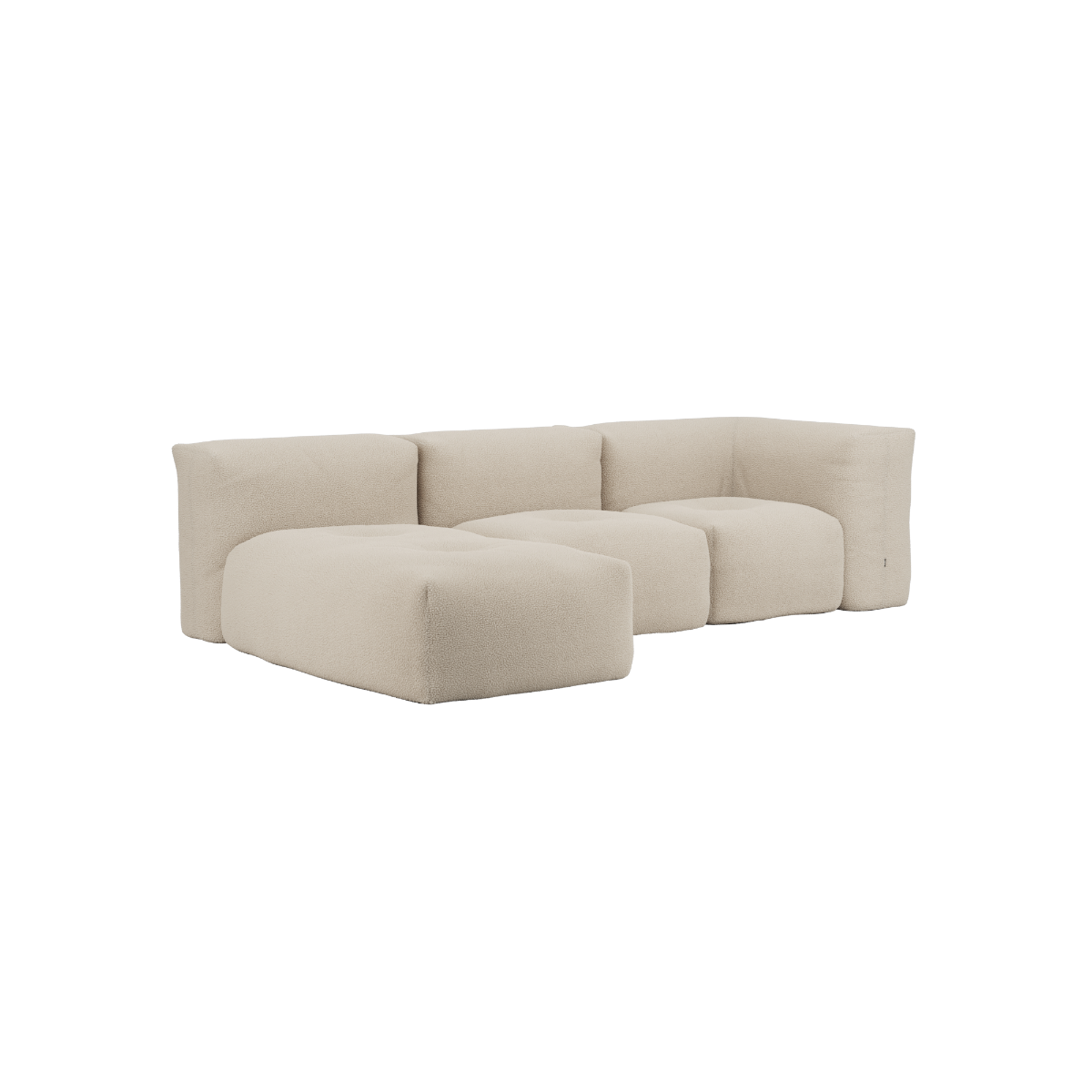 Soft Sofa Indoor 3-seter modulsofa med lounger i beige Teddy tekstil.