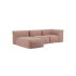 Soft Sofa Indoor 3-seters modulsofa med lounger i rosa corduroy stoff.