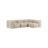 Soft Sofa Indoor 4-seters hjørnesofa i beige Corduroy stoff med modulær design og myke puter.