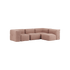 Soft Sofa Indoor 4-seters hjørnesofa i rosa Corduroy stoff, modulær og myk design.