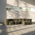 sackit Soft Sofa Indoor i olivengrønt stoff med myke modulformer og dyp komfort i en lys nordisk stue fire seter hjørnesofa