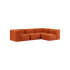 Hjørnesofa Soft Sofa Indoor i oransje Jaquard tekstil med myke puter og modulær design.