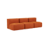 Soft Sofa Indoor 3-seter uten puff i oransje jaquard stoff, modulær og myk sofa uten ramme.