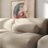 Soft Sofa Indoor 3-seter i Corduroy Beige tekstil uten puff, modulbasert og myk sofa til innendørs bruk.