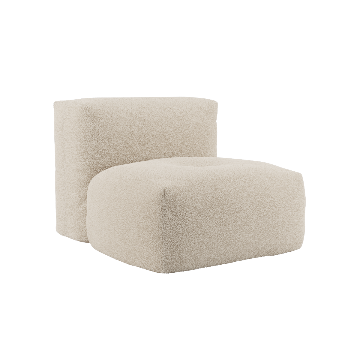 Soft Sofa Indoor sete i mykt Teddy Beige stoff med avtakbart trekk og sklisikker underside.
