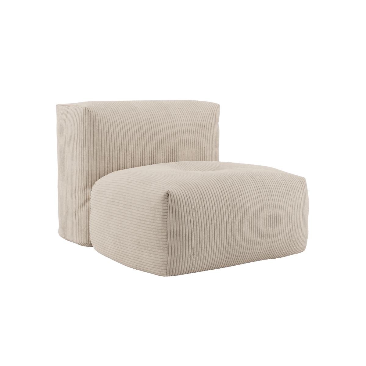 Soft Sofa Indoor sete i beige corduroy stoff med myk, modulær design for innendørs bruk.