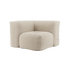 Soft Sofa Indoor hjørnesofa i mykt Teddy Beige stoff med modulær design og lav rygg.