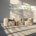 Soft Sofa Indoor hjørnesofa i beige corduroy med myke, brede ribber og modulær design.