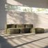 Soft Sofa Indoor pouf i olivengrønn corduroy med brede ribber og myk form.