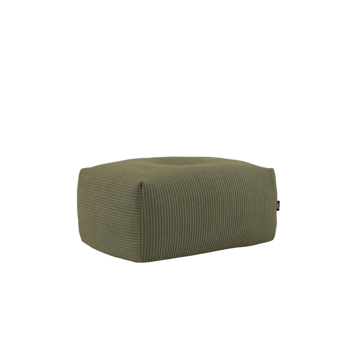 Soft Sofa Indoor pouf i olivengrønn corduroy med bred ribbestruktur, modulbasert og myk innendørs sofa.