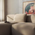 Rektangulær Soft Sofa Indoor Cushion i Teddy Beige stoff med myk tekstur.
