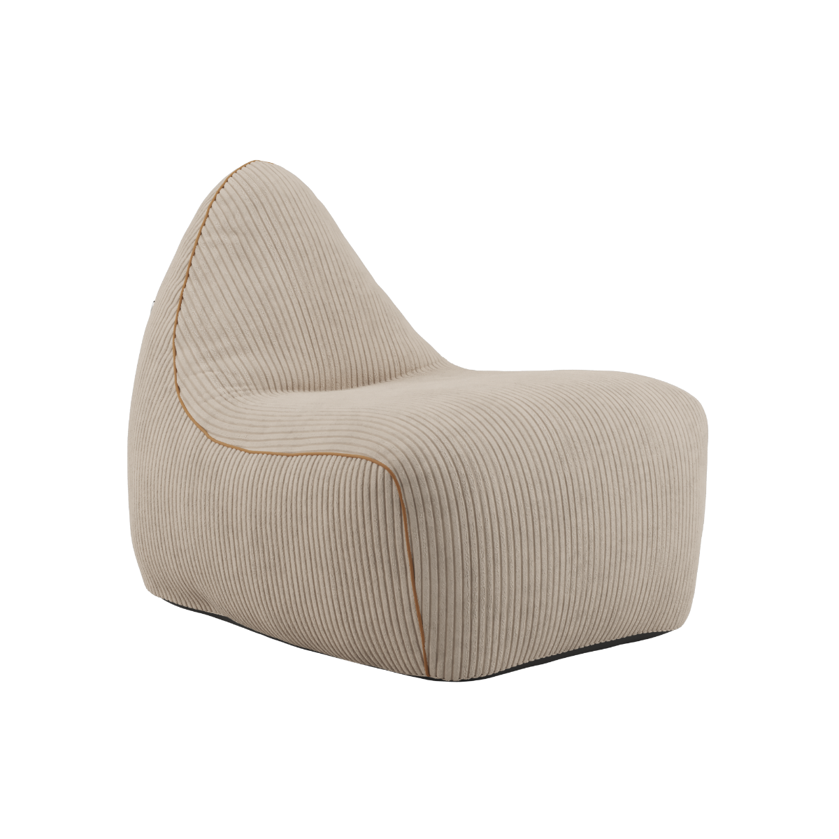 SACKit Chair Indoor i beige corduroy med rund, myk form og lav ryggstøtte.