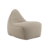 SACKit Chair Indoor i myk Teddy Beige tekstil med rund, organisk form og lav sittehøyde.