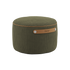 SACKit Pouf Indoor i olivengrønn kordfløyel med rund form og sklisikre punkter under.