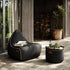 Cobana Lounge Chair og Pouf i grått stoff, innendørs og utendørs salongstol med puff.