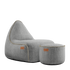 Cobana Lounge Chair og Pouf i lys grå, vanntett og holdbar sakkosekk med ryggstøtte.