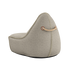 Cobana Lounge Chair og Pouf i Cobana Grey med myk, rund form og ryggstøtte i slitesterkt stoff.