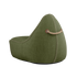 Cobana Lounge Chair og Pouf i grått stoff med rund puf og polstret sakkosekkstol.