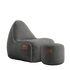 Cobana Junior Lounge Chair og puf i grått miljøsertifisert olefinfiber med rund form.