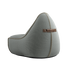 Grå Cura Lounge Chair & Pouf i resirkulert stoff med myk ryggstøtte og håndsydde sømmer.