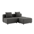Cobana Lounge Sofa i grå med puff, modulbasert utesofa uten armlener i skandinavisk design.