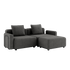 Cobana Lounge Sofa toseter i grå med armlener og puff, modulbasert utesofa med aluminiumsramme.