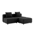 Cobana Lounge Sofa 2-seter i svart uten armlener med puff i pulverlakkert aluminiumsramme.