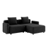 Cobana Lounge Sofa i svart med armlener og puff i modulær utendørs design.