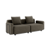 Cobana Lounge Sofa 2-seter i brun med armlener uten puff, modulbasert utesofa med aluminiumsramme.