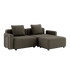 Cobana Lounge Sofa 2-seter i brun med armlener og puff, modulbasert utesofa med aluminiumsramme.