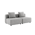 Cobana Lounge Sofa 2-seter uten armlener og puff i sand melange farge med aluminiumsramme.