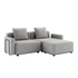 Cobana Lounge Sofa 2-seter i Cobana Sand Melange med armlener og puff, modulbasert utendørs sofa i skandinavisk design.