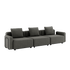 Cobana Lounge Sofa 3-seter i grå med armlener, uten puff, modulbasert utendørs sofa.