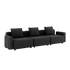 Cobana Lounge Sofa 3-seter i svart med armlener uten puff, modulbasert utesofa i aluminium og tekstil.
